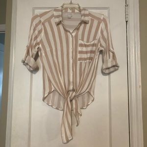 Relaxed stripe linen shirt